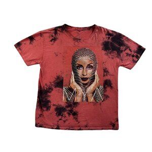 Mya Shirt Mens Medium Red Black Tie Dye Graphic Music Tour Concert Tee Band